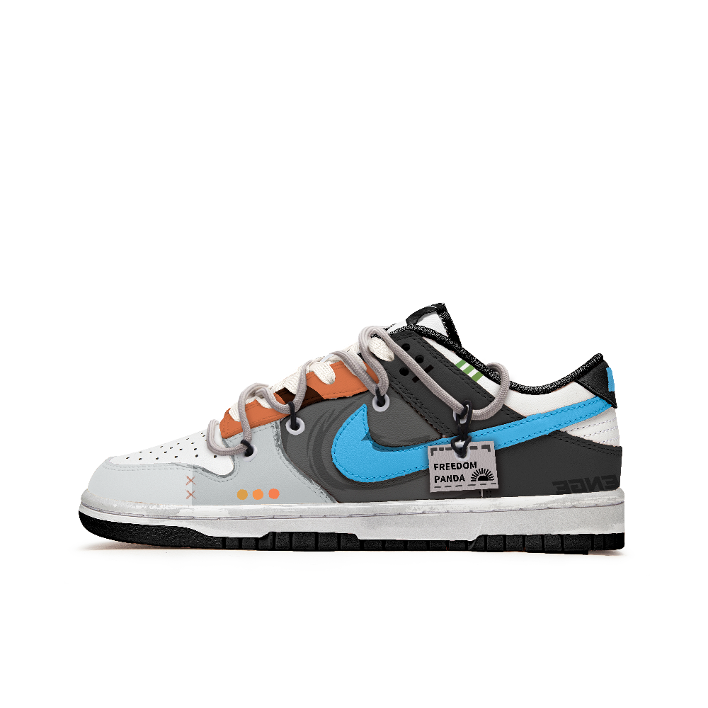 Nike Dunk Free Panda Creative Infinite Anti-Slip Wear-Resistant Low-Top Skateboard Shoes Unisex Black White