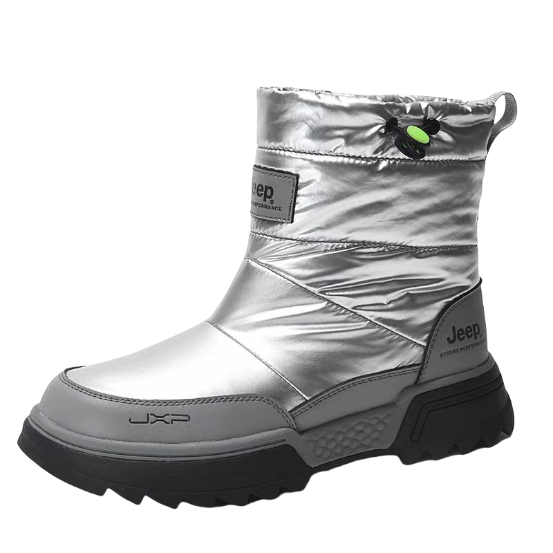 Jeep Warm And Wear-Resistant Short Snow Boots Men's Silver