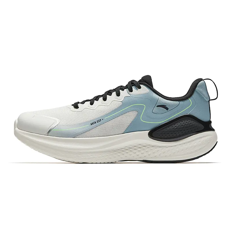 Anta Cushioning, Wear Resistant Low Top Casual Running Shoes Men's Ivory White Light Blue