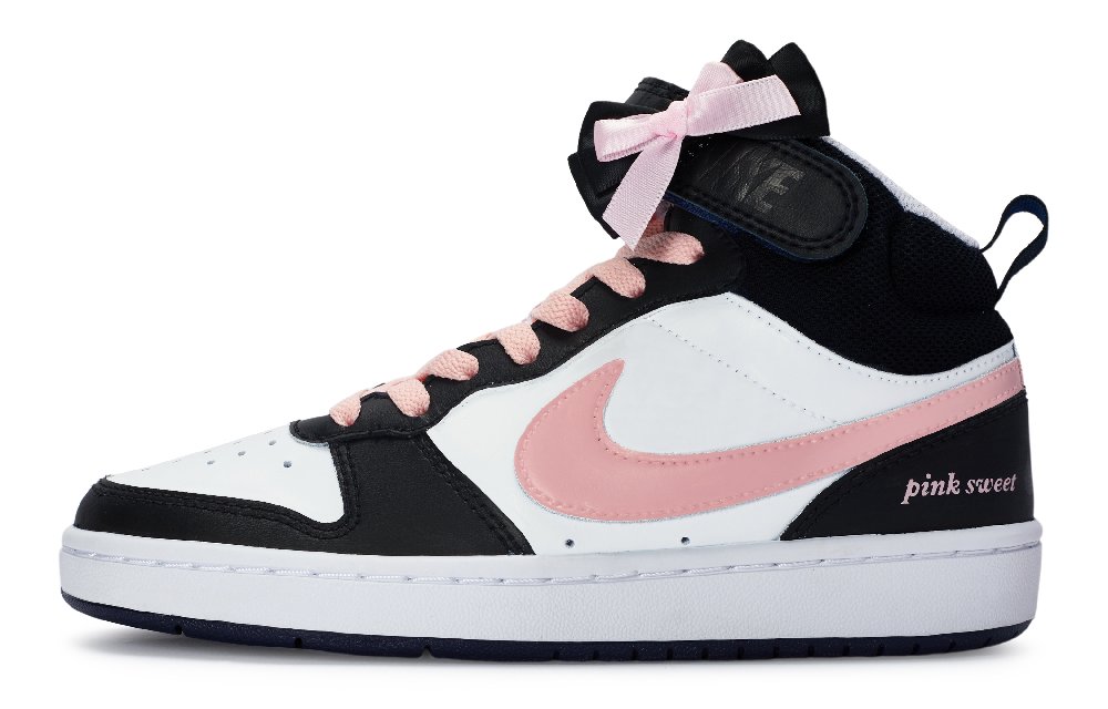 Nike Court Borough 811 Manufacture Sweetheart Marsh Mid-Top Skateboard Shoes Women's Black White Pink