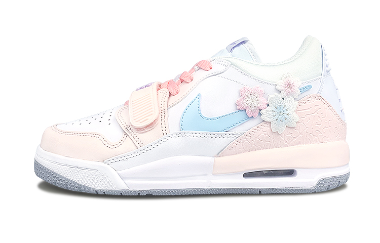 Jordan Legacy 312 Low-Top Vintage Basketball Shoes Women's Pink White Blue