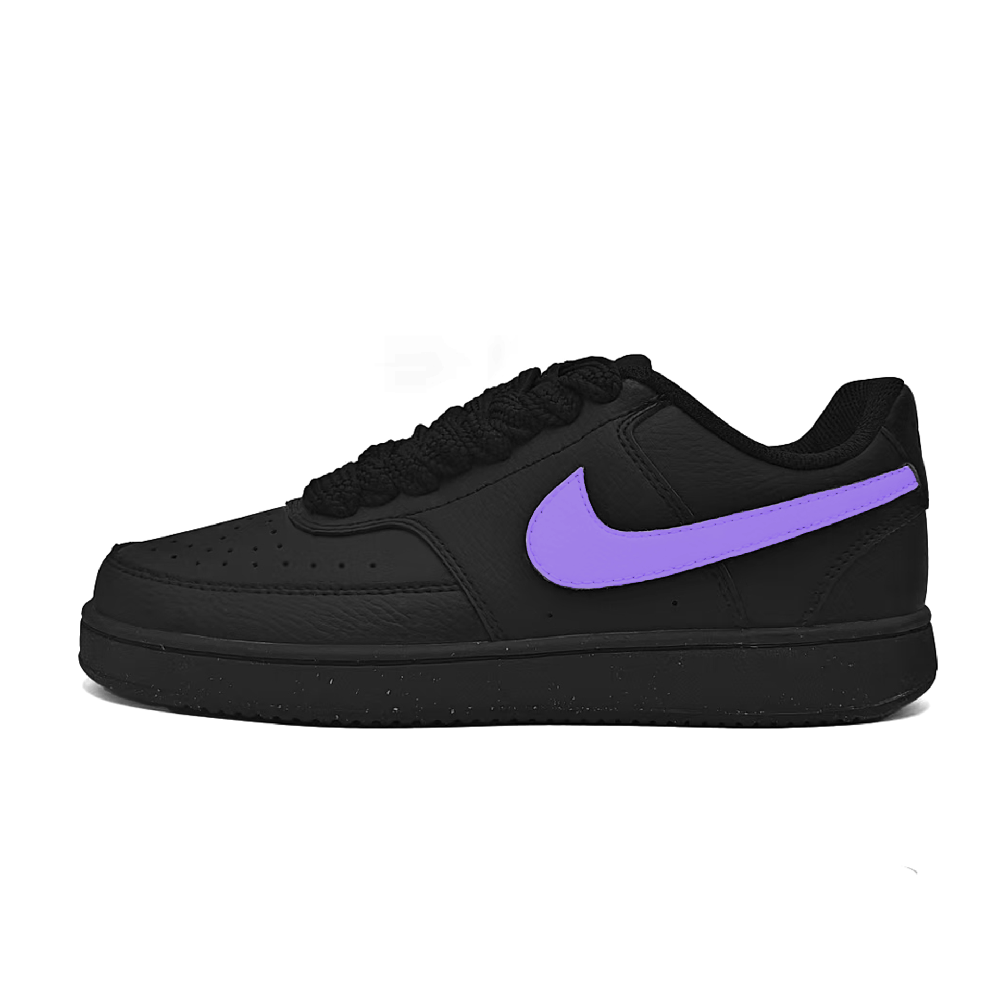 Nike Court Vision Wisteria Wonderland Non slip Lightweight Low Top Skateboard Shoes Unisex Black Purple