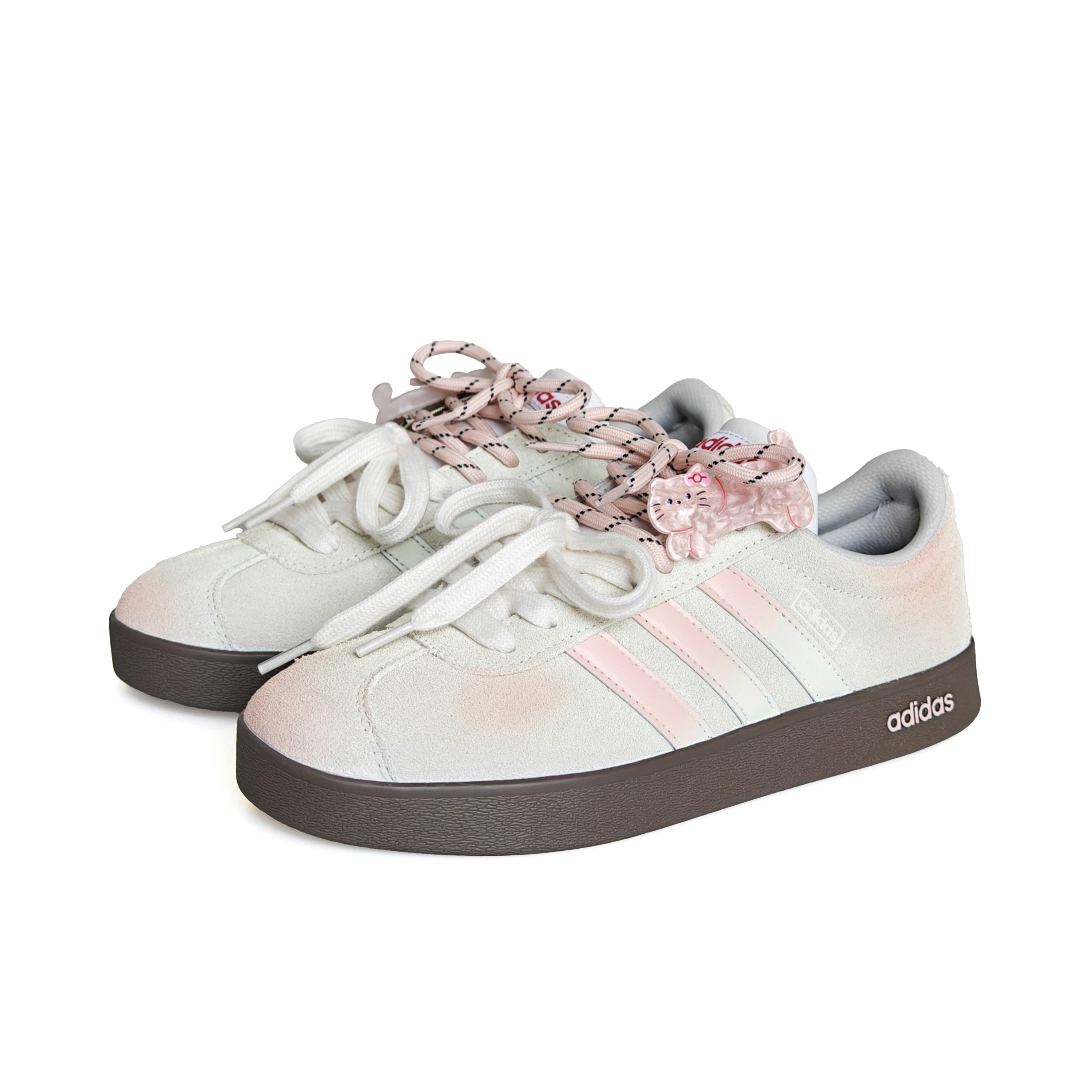 Adidas VL COURT 2.0 Peach Blossom Abrasion Resistant Low Top German Army Trainers Women's Pink White купить в интернет-магазине Yoocart с быстрой доставкой по России.