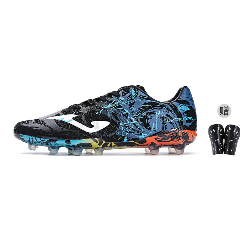 Joma FG Firm Ground Anti Slip Wear Resistant Soccer Shoes Men's Blue Black