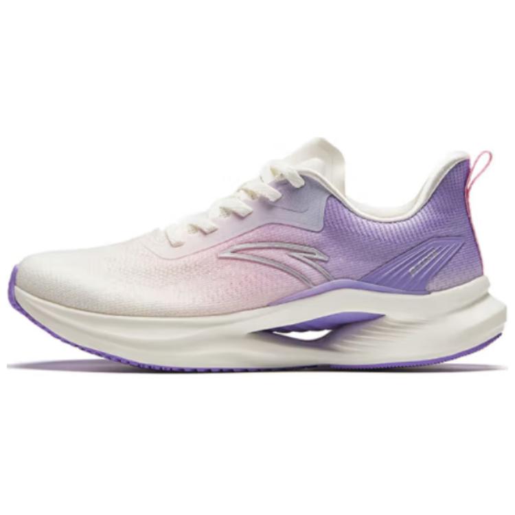 Anta Taming The Wind Cushioning Slip Resistant Low Top Running Shoes Women's White Pink Purple