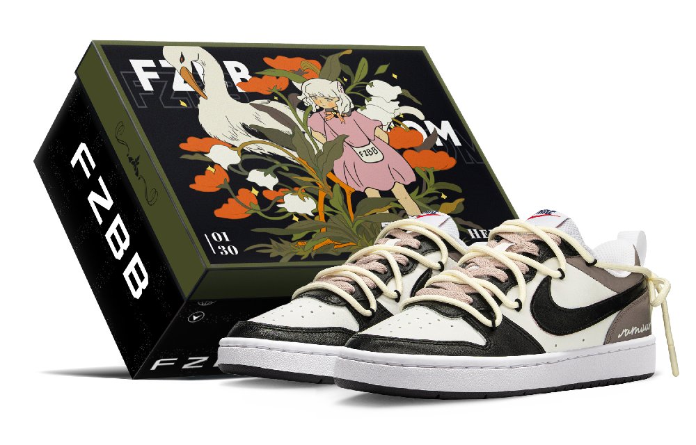 Nike Court Borough Low-Top Skateboard Shoes Women's Beige Brown