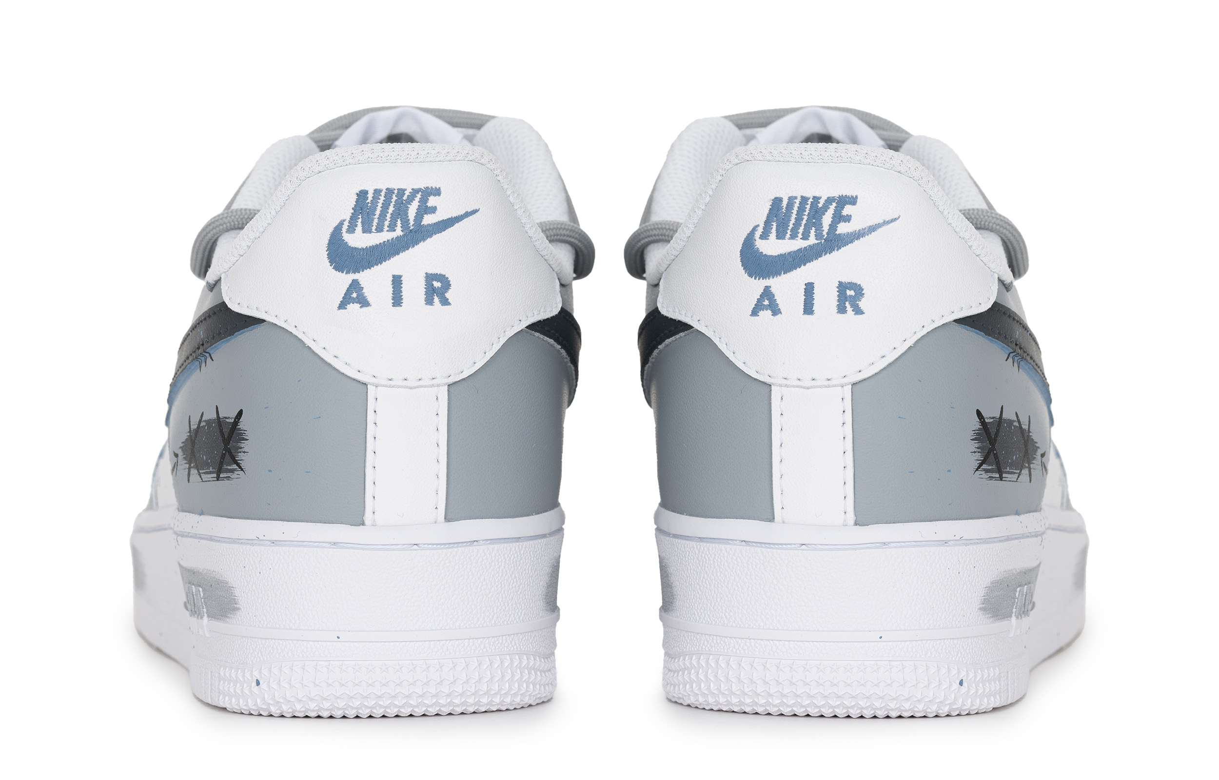 Nike Air Force 1 Slip Resistant, Abrasion Resistant, Lightweight Low top Skateboard Shoes Unisex Gray Blue купить в интернет-магазине Yoocart с быстрой доставкой по России.