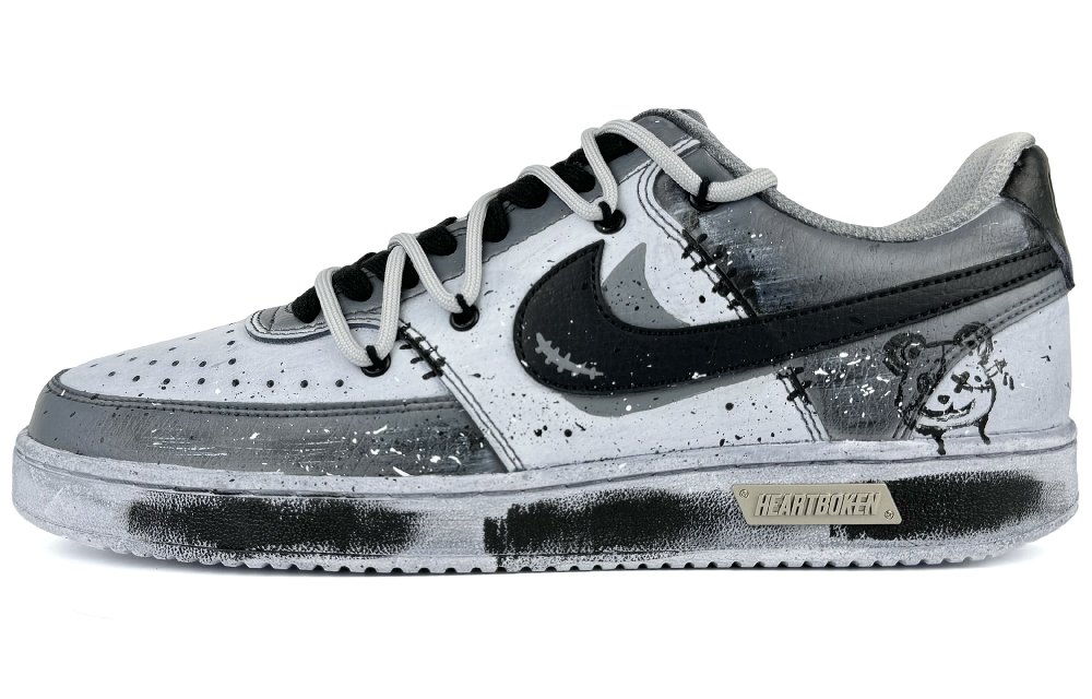 Nike Court Vision 1 Low Low-Top Skateboard Shoes Men's Gray Black