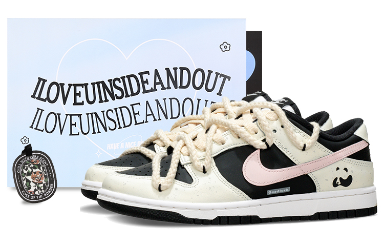 Nike Dunk Panda, Peach Oolong Low Top Skateboard Shoes Men's White Peach
