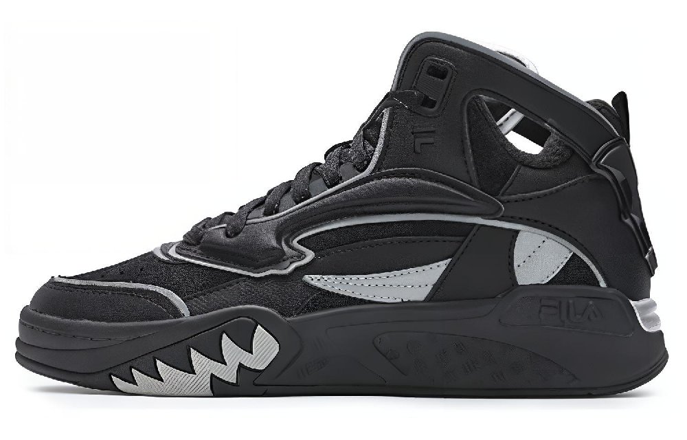 FILA FUSION DESPERADO Fugitive Cushioning Mid top Vintage Basketball Shoes Women's Black Silver