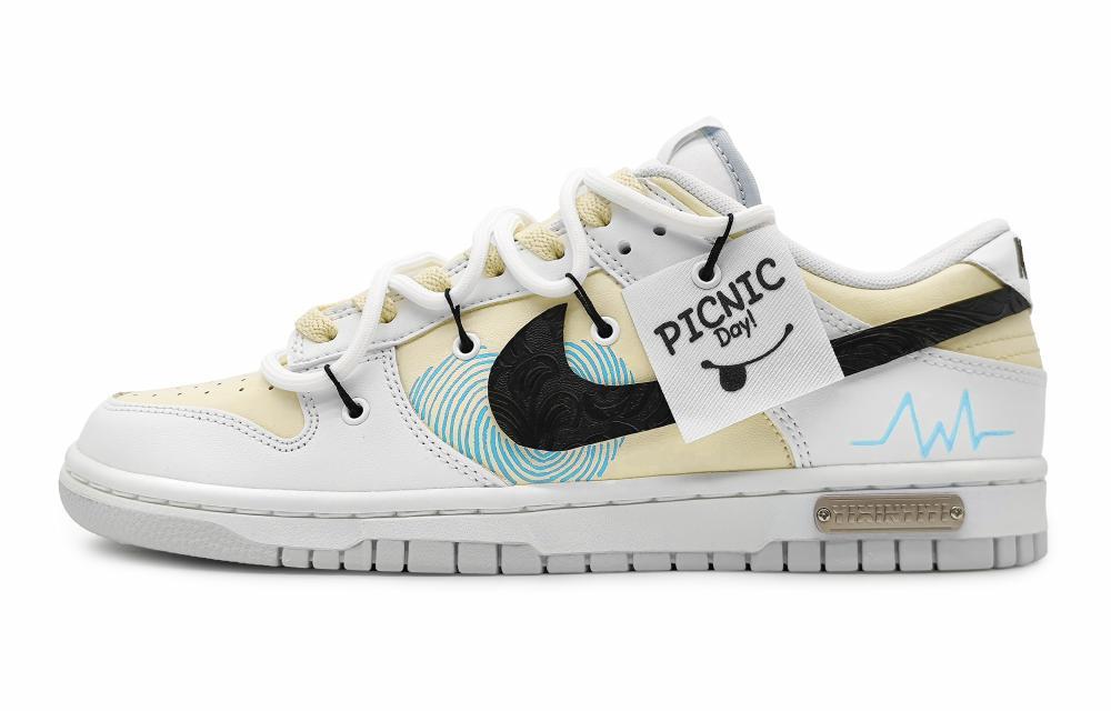 Nike Dunk Low Low-Top Skateboard Shoes GS Yellow Gray