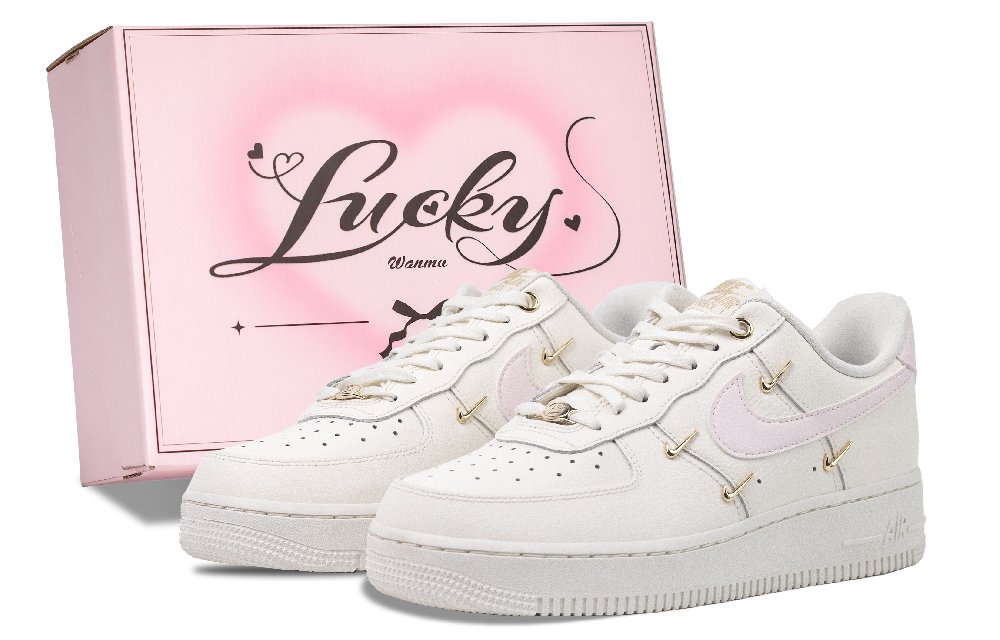 Nike Air Force 1 White Peach Jelly Abrasion Resistant Low Top Skateboard Shoes Women's White Pink