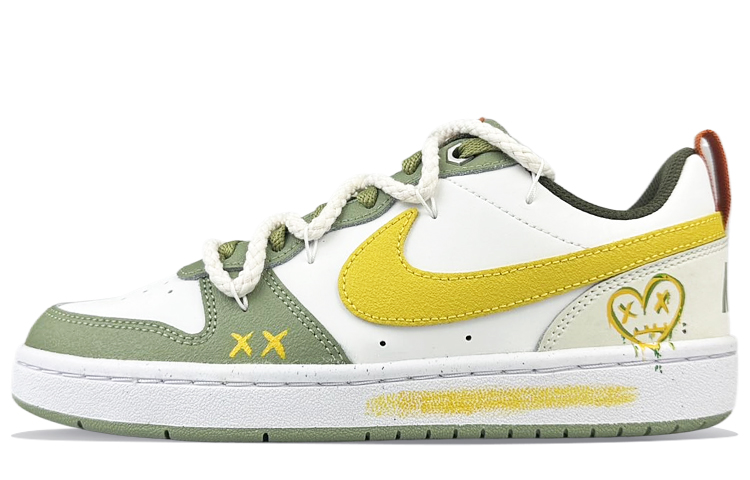 Nike Court Borough Slip-Resistant Cushioning Wear-Resistant Low-Top Skateboard Shoes Women's White Green
