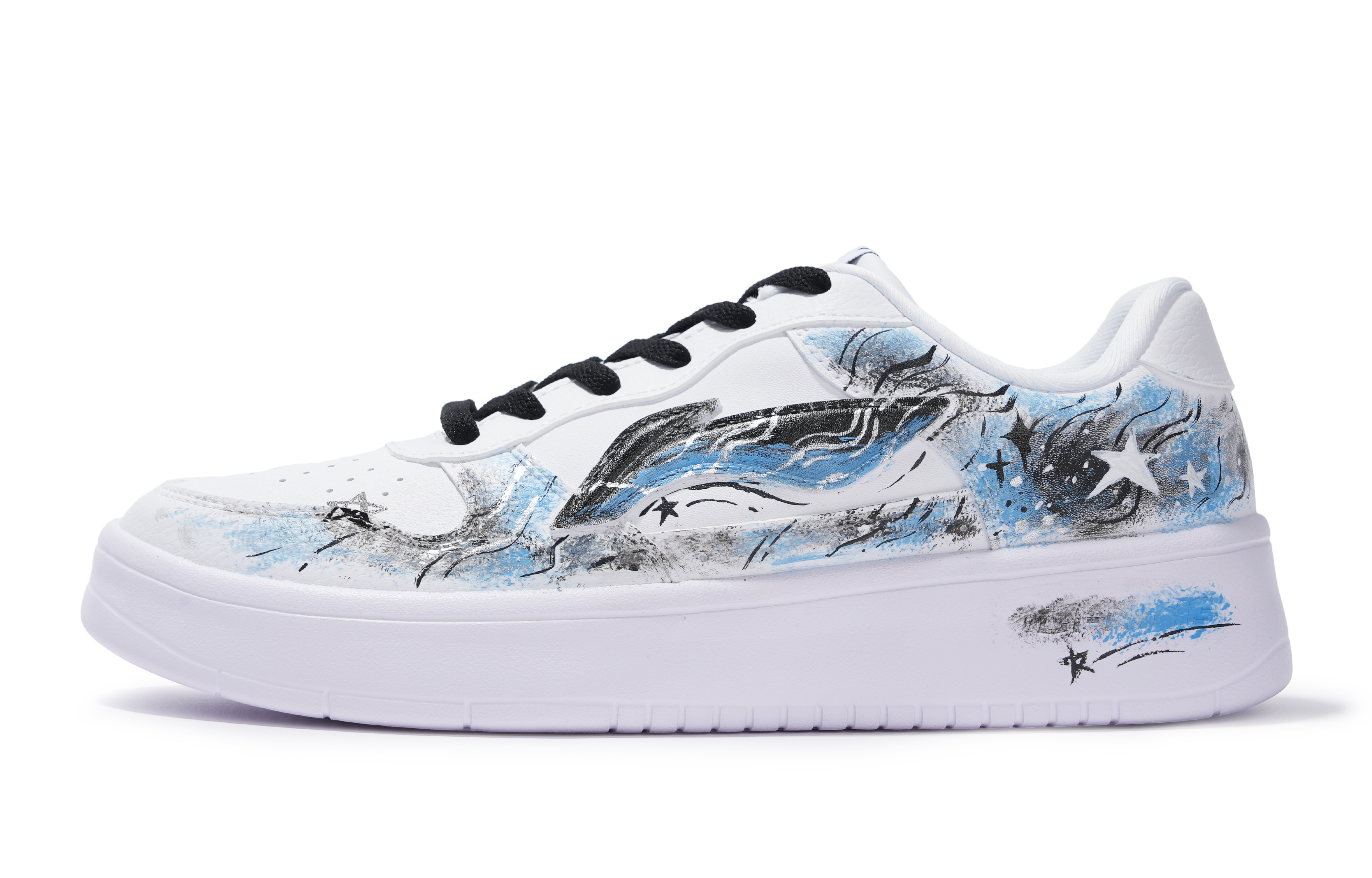 LiNing Pontoon Boats Coverage Abrasion Resistant Low top Skateboard Shoes Men's Black Blue