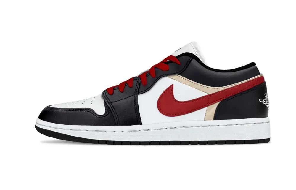 Jordan Air Jordan 1 Mintine Abrasion Resistant Low Top Vintage Basketball Shoes Unisex Black Red