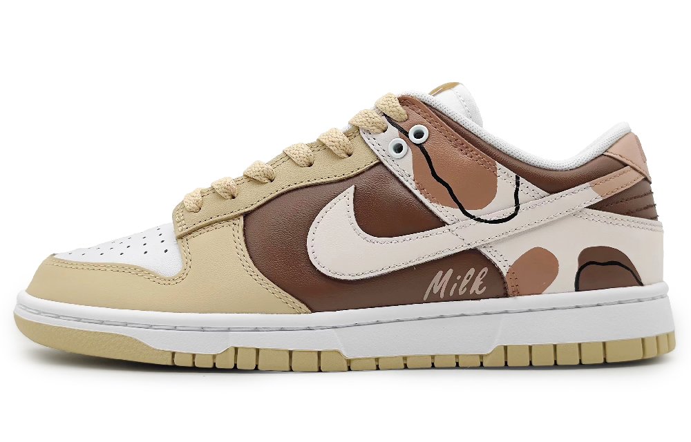 Nike Dunk Low Low-Top Skateboard Shoes Men's Yellow Brown