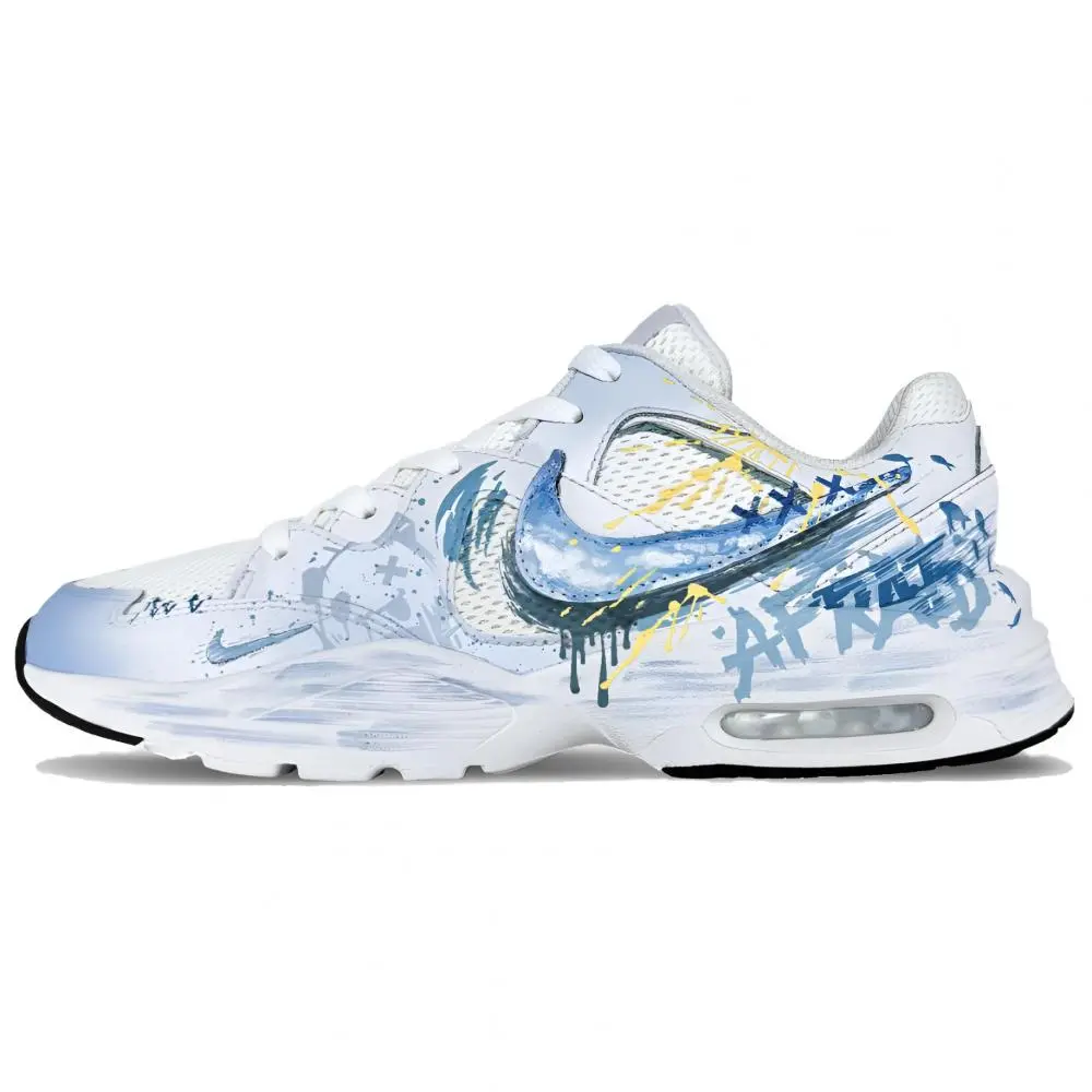 Nike Air Max Fusion Abrasion Resistant Low top Running Shoes Men's Blue White