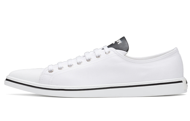 PRADA Low Top Skateboard Shoes Men's White