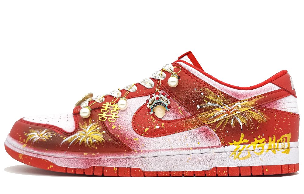 Nike Dunk Slip Resistant, Abrasion Resistant, Lightweight Support Low Top Skateboard Shoes Unisex Joyful Red