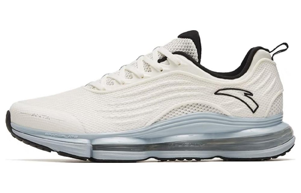 Anta Elastic Adhesive Anti-Slip Wear-Resistant Low-Top Running Shoes Men's White Blue