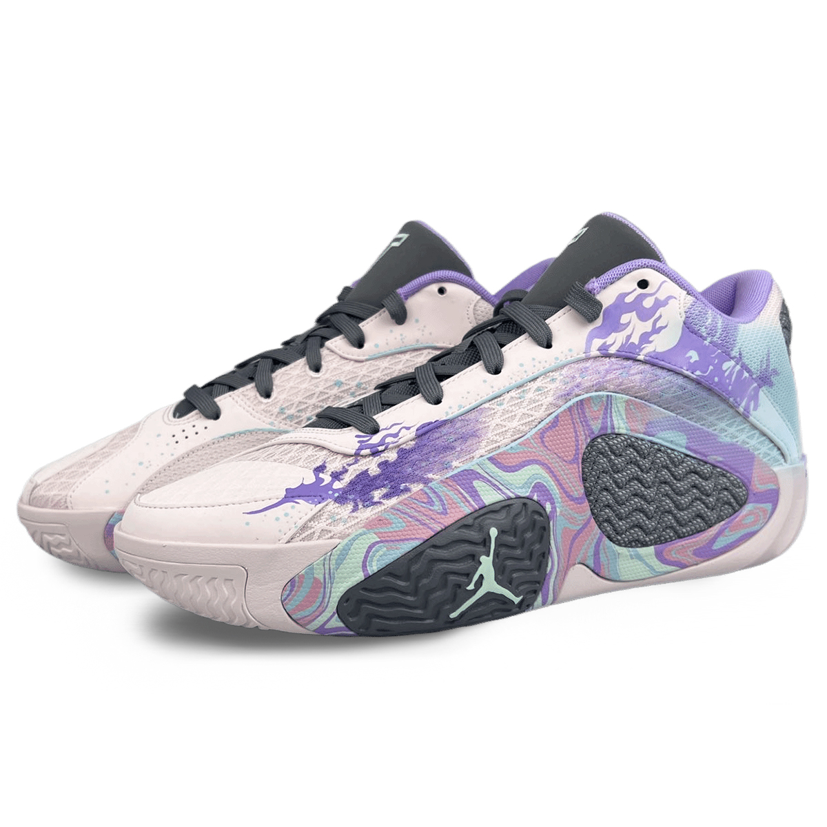 Jordan Tatum 2 Anti-Slip Wear-Resistant Low-Top Basketball Shoes Men's Beige Purple купить в интернет-магазине Yoocart с быстрой доставкой по России.