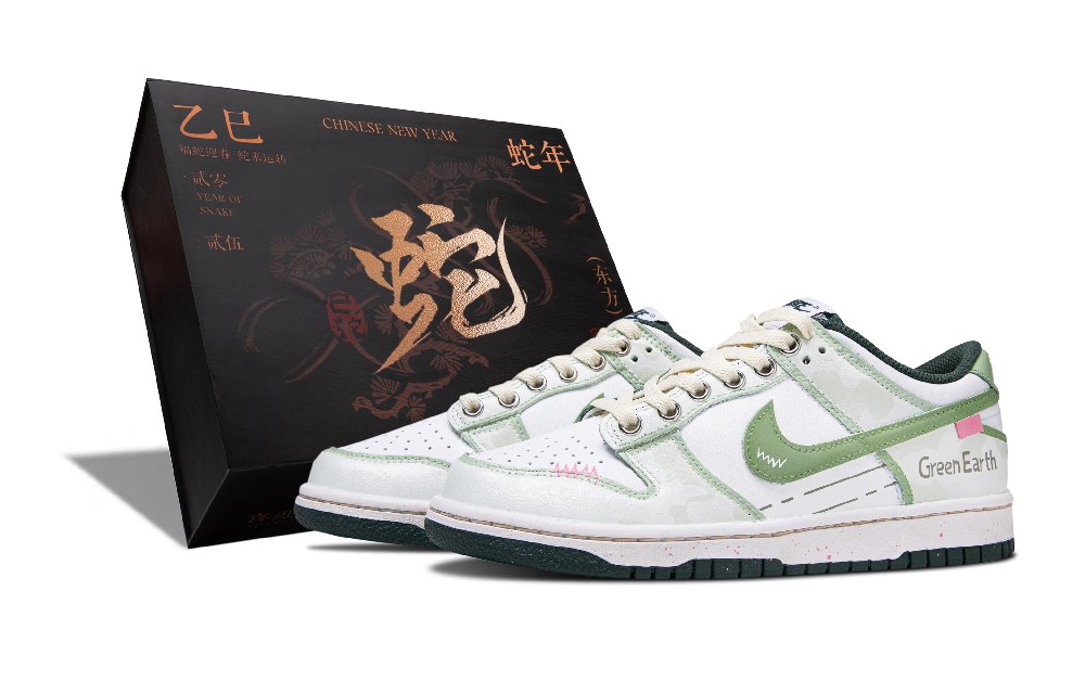 Nike Dunk Low Top Skateboard Shoes Unisex White Green