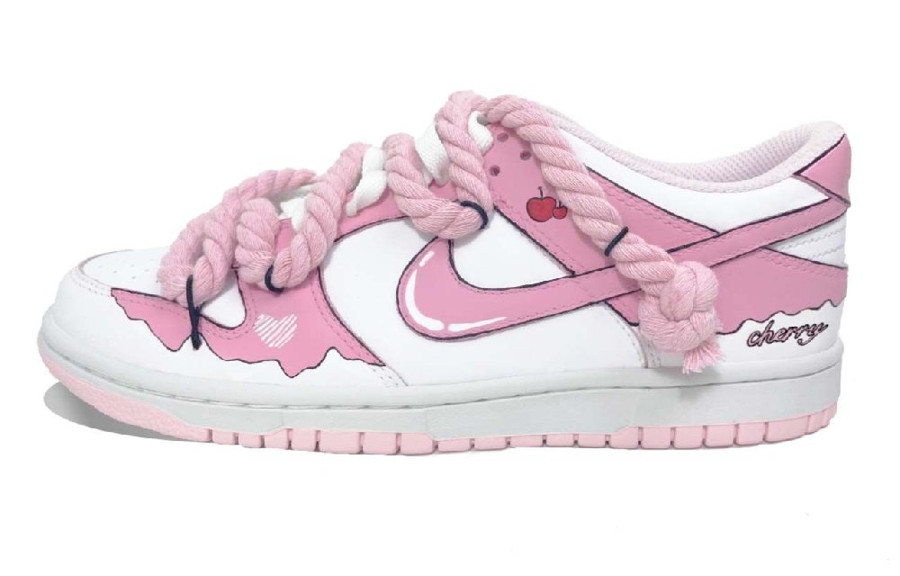 Nike Dunk Slip-Resistant Quick Dry Low-Top Skateboard Shoes GS Pink White