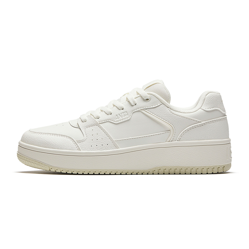 Anta Broken Bamboo Anti-Slip Wear-Resistant Low-Top Skateboard Shoes Women's Ivory White