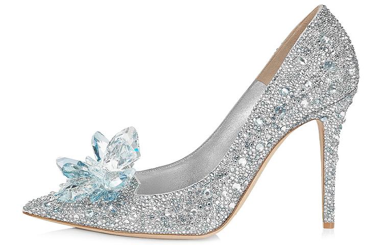 Jimmy Choo Avril Slim Heel High Heels Women's Silver White