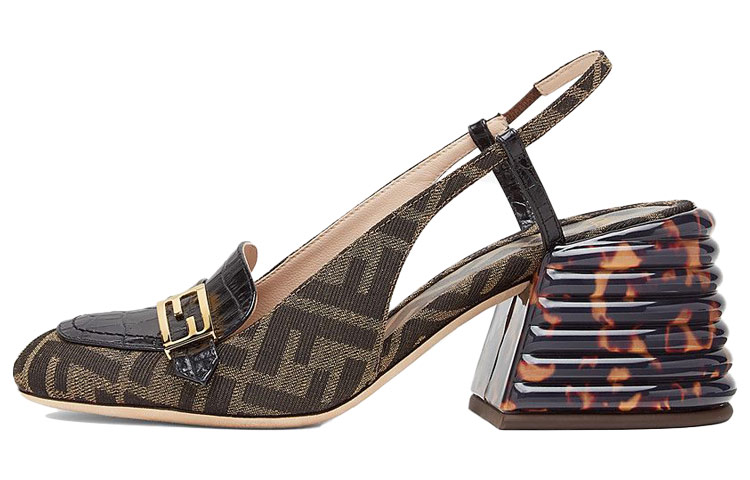 FENDI Wedge Heel High Heels Women's Brown