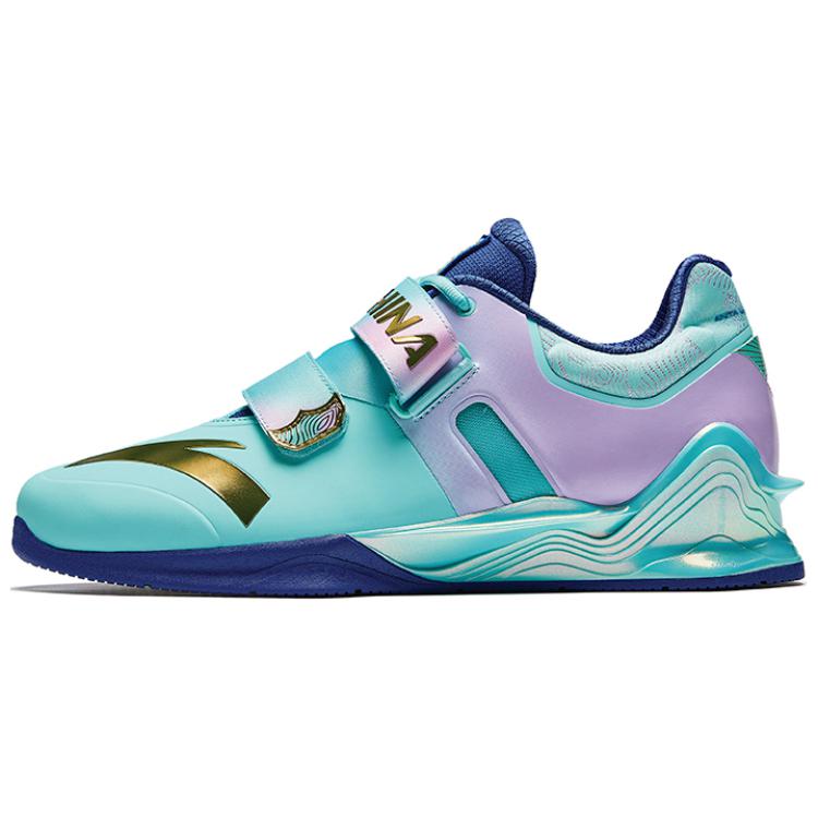 ANTA Training Shoes Men Low-Top Clearwater Blue/Sky Blue/Flip Cream Pink/Metal Gold