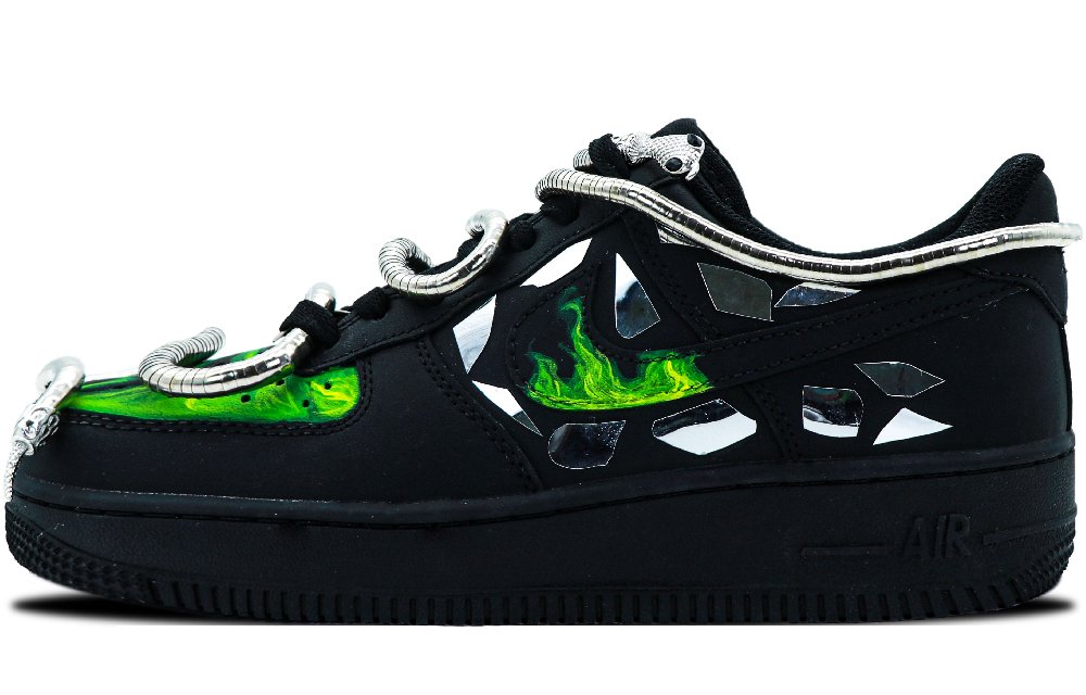 Nike Air Force 1 Cushioning Low Top Skateboard Shoes Women's Black