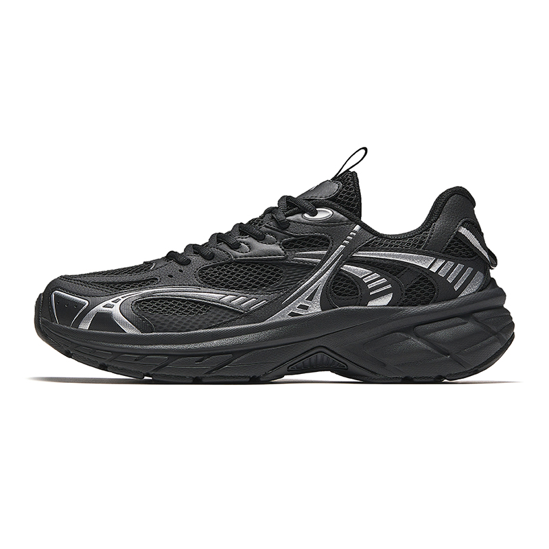 Anta Low Top Running Shoes Men's Black Silver