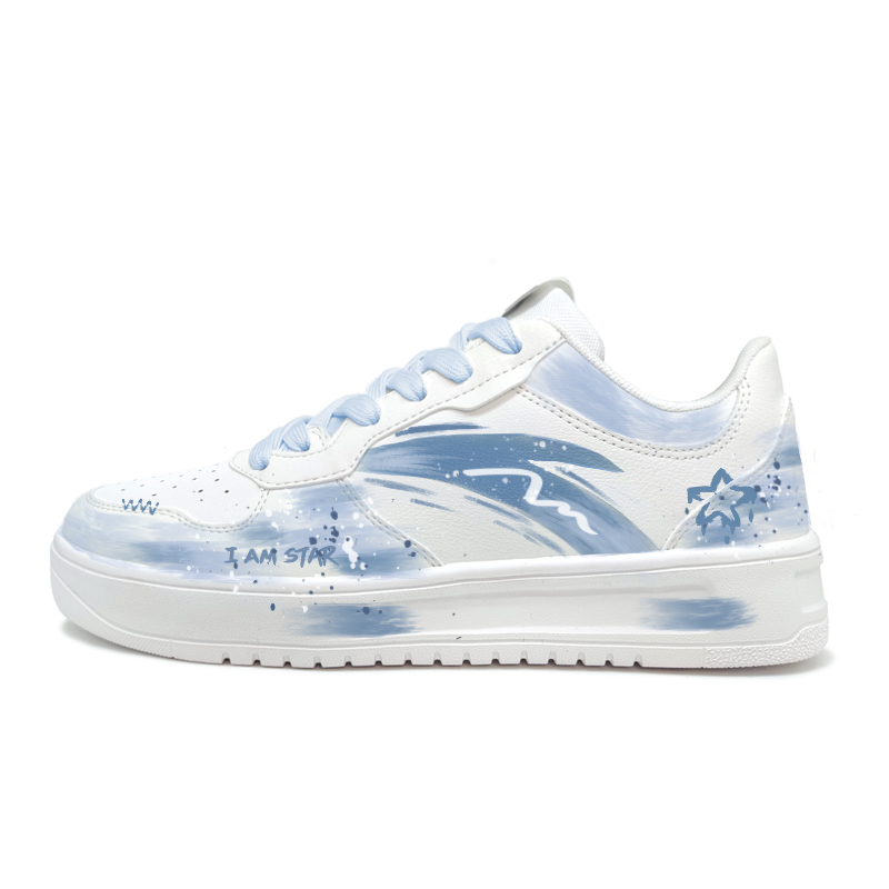 Anta Relaxed Wear resistant And Lightweight Low Top Skateboard Shoes Unisex Blue White