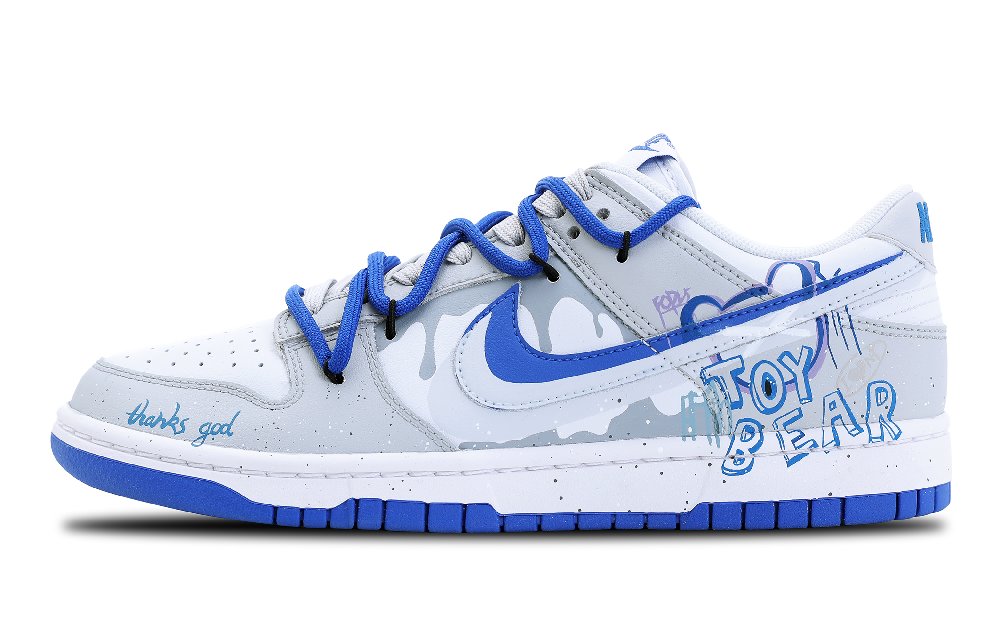 Nike Dunk Low-Top Skateboard Shoes Men's Blue Gray