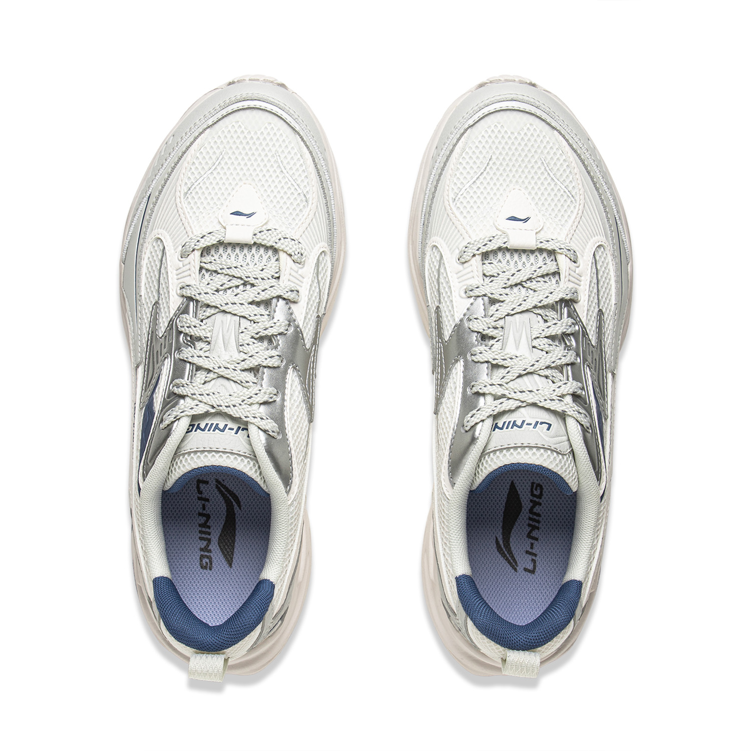 LiNing Meteor Cushioning, Slip Resistant, Abrasion Resistant Support Low Top Casual Shoes Men's White Gray Silver купить в интернет-магазине Yoocart с быстрой доставкой по России.