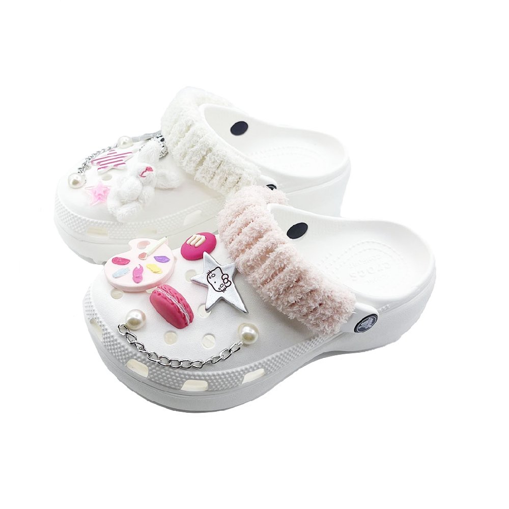 Crocs Classic Platform Clog Clogs Unisex Pink White