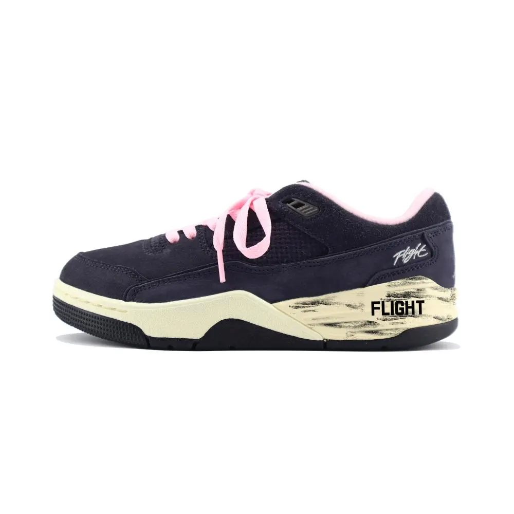 Jordan FLGHT Abrasion Resistant Low top Vintage Basketball Shoes Unisex Black Pink