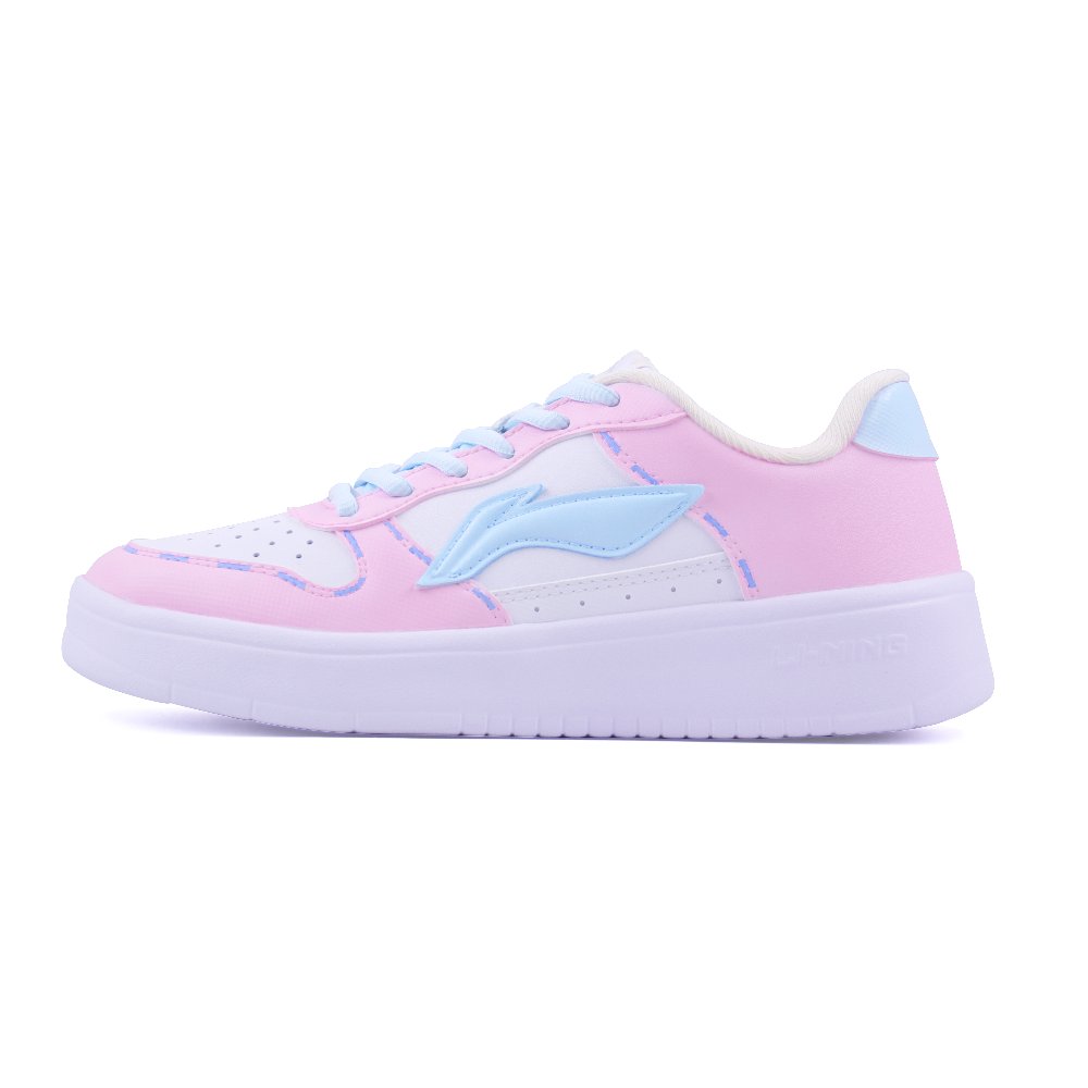 LiNing Pontoon Boats Abrasion Resistant, Lightweight, And Breathable Low Top Skateboard Shoes Women's Blue Pink