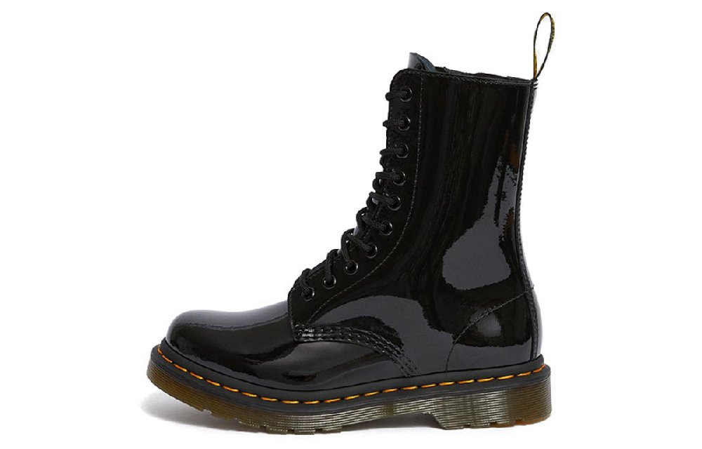 Dr. Martens 1490 Patent Lamper Boots Black Women's