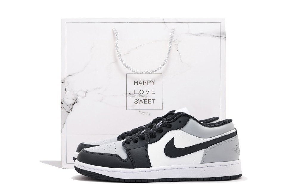 Jordan Air Jordan 1 Low Top Vintage Basketball Shoes Unisex Light Gray