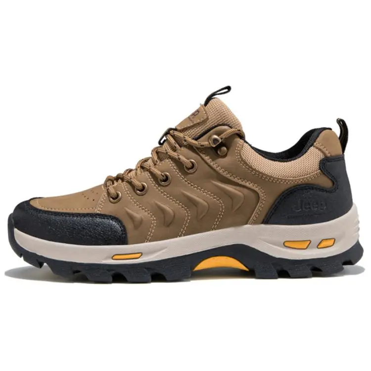 Jeep Abrasion Resistant Low Top Hiking Shoes Men's Brown