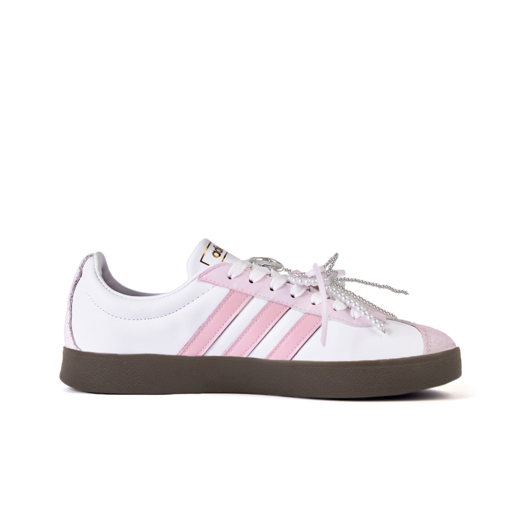 Adidas Neo VL Court 2.0 Anti Slip Wear Resistant Low Top Skateboard Shoes Unisex Pink
