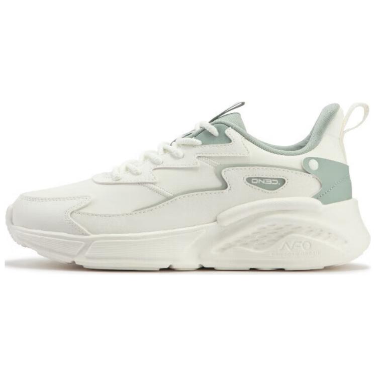 361° Life Collection Slip-Resistant Breathable Height Increasing Low-Top Casual Running Shoes Women's White Green