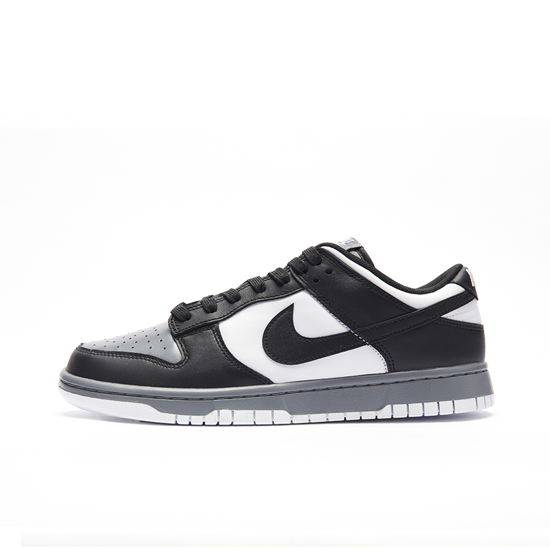 Nike Dunk Low Top Vintage Basketball Shoes Unisex Black White Gray