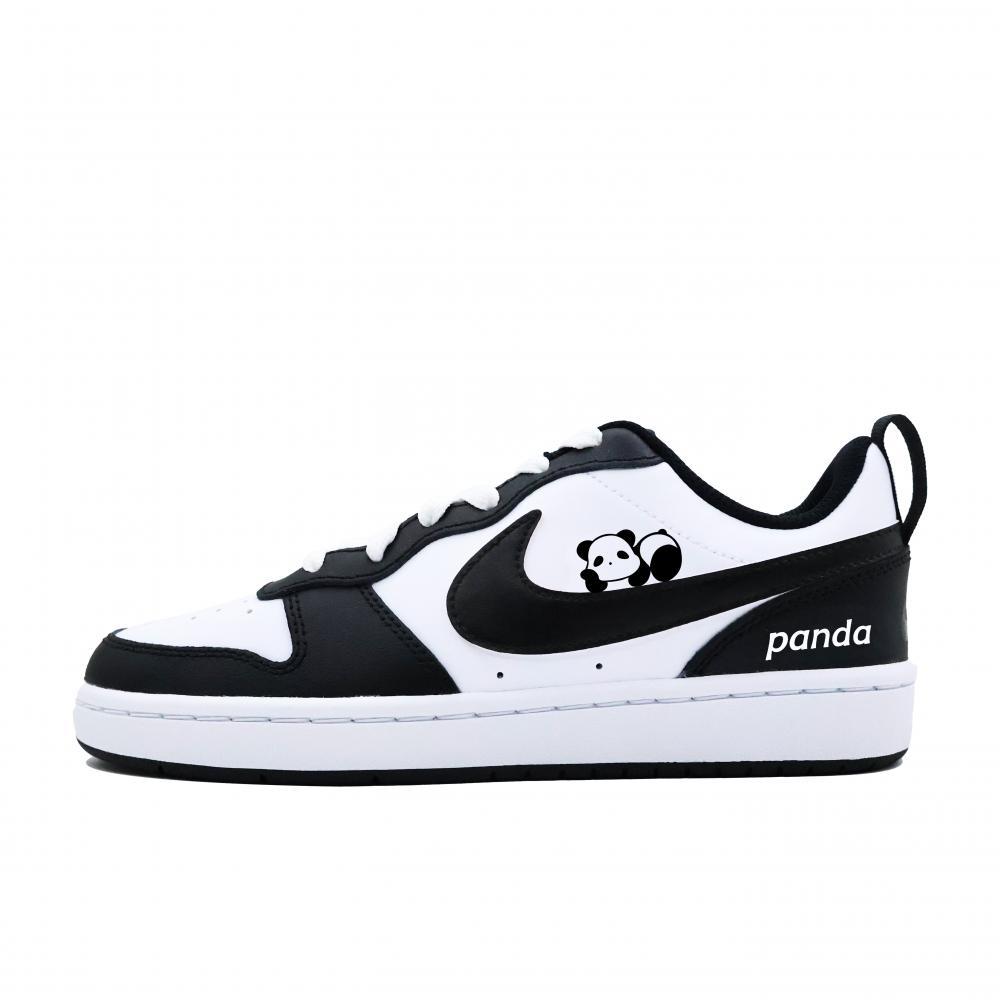 Nike Court Borough Wild Dream Collection Laid-Back Panda Non-slip Lightweight Low-Top Skateboard Shoes GS Black White