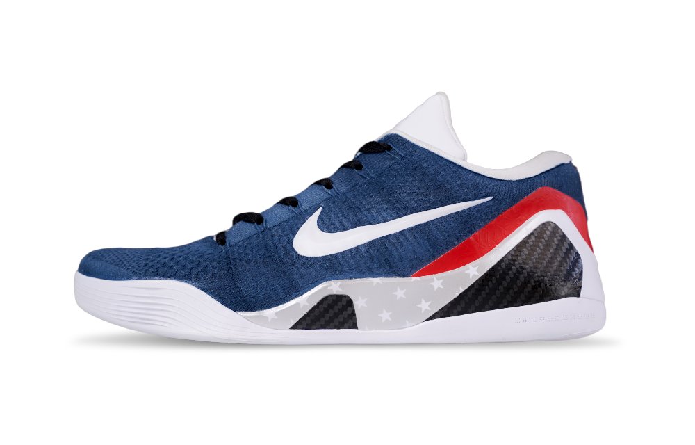 Nike Kobe 9 Cushioning Breathable Grip Low-Top Basketball Shoes Unisex Marine Blue