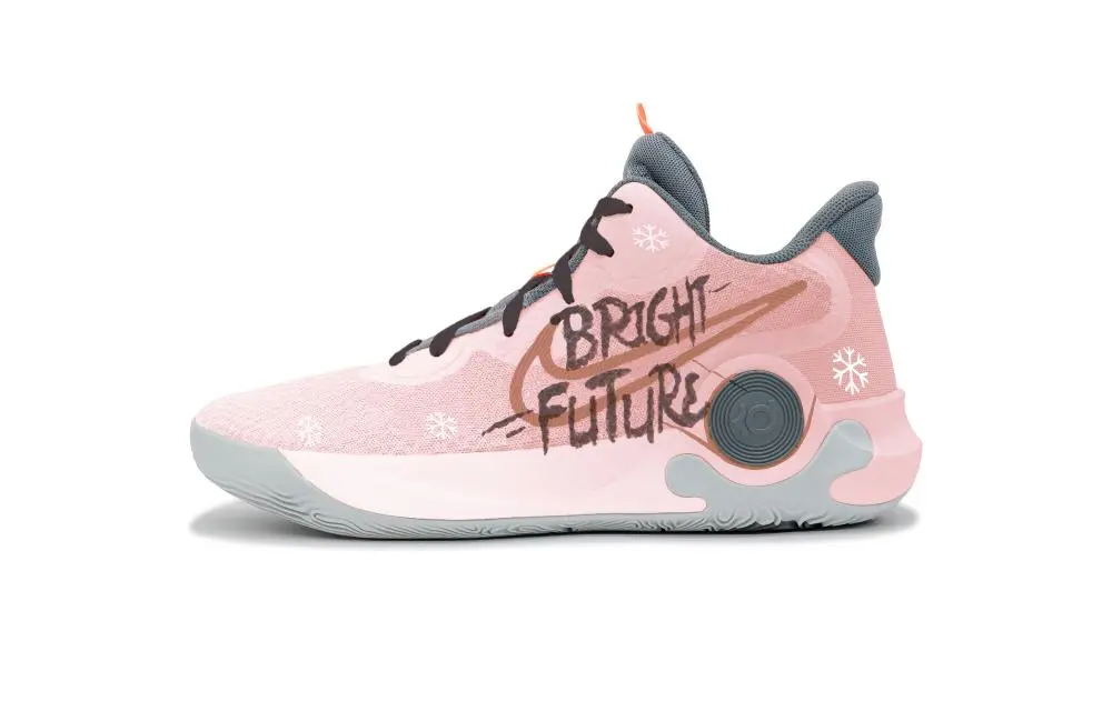 Nike KD Trey 5 IX Coverage Slip Resistant Mid top Basketball Shoes Unisex Pink
