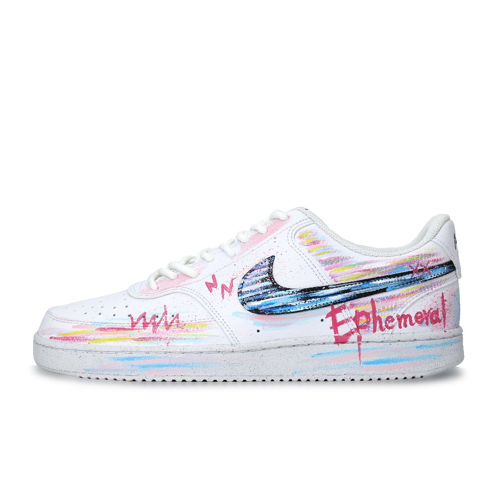 Nike Court Vision 1 Skateboard Shoes Men Low Top Pink Blue Yellow