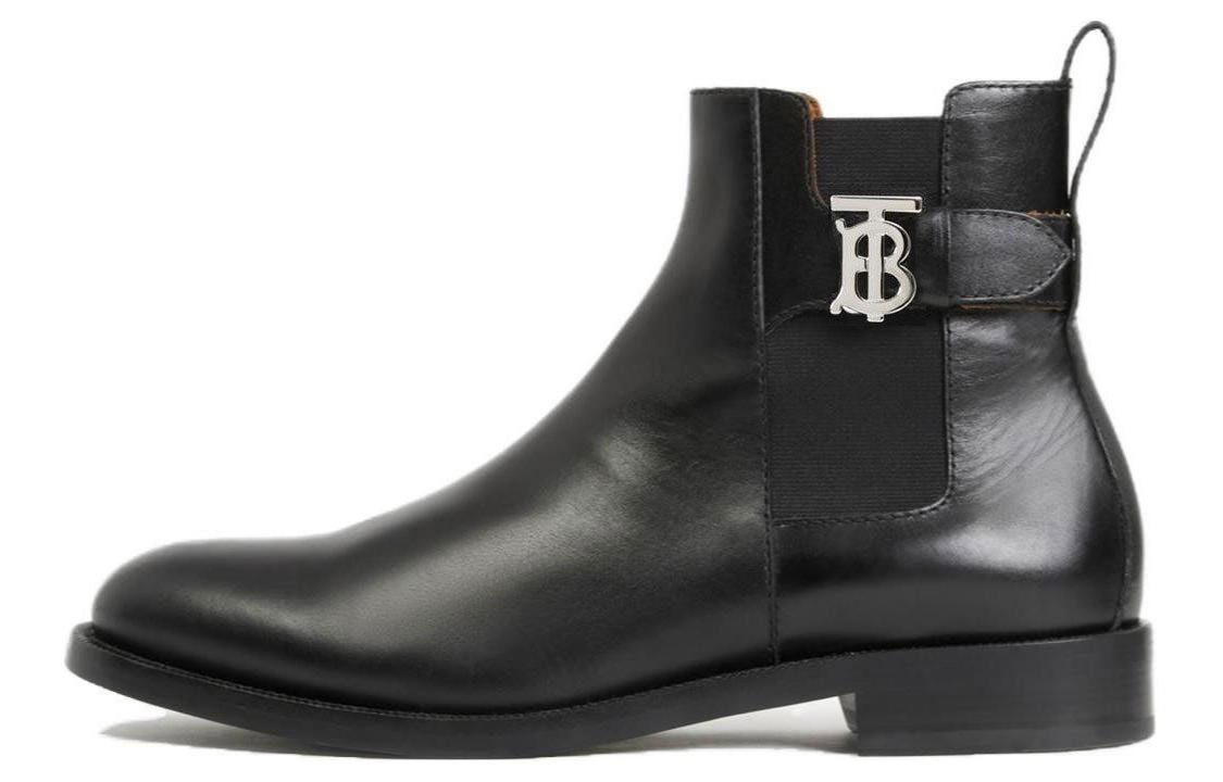 Burberry Monogram Short Chelsea Boots Men's Black